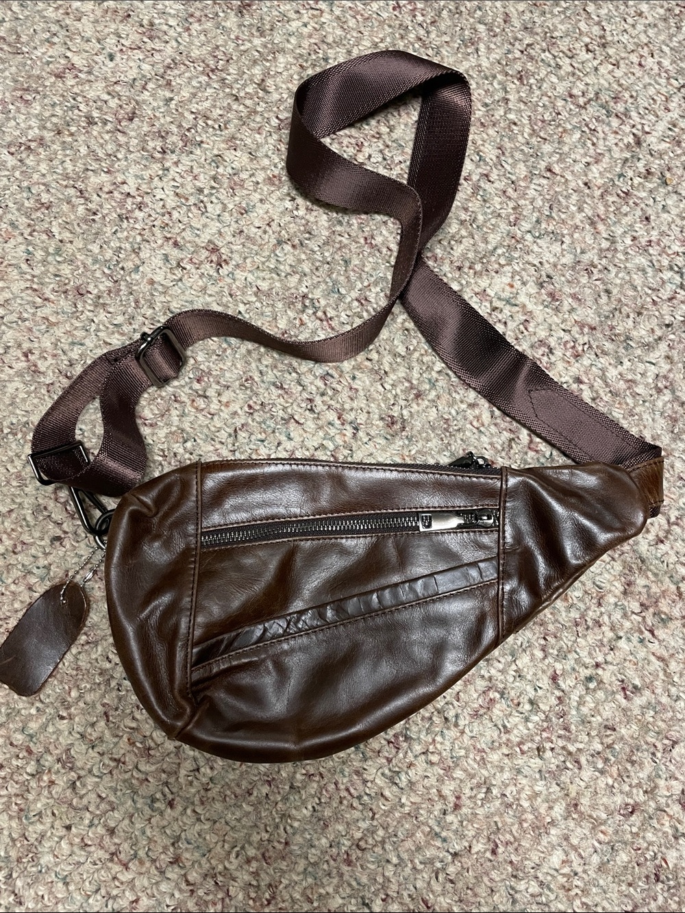 Vintage Leather Crossbody Sling Bag - Classic Men’s Waist Pack
